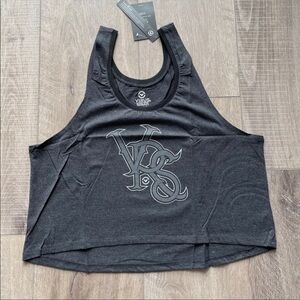 Virus WPC8 Tangled Premium Crop Tank in Black/Gray Size XL
